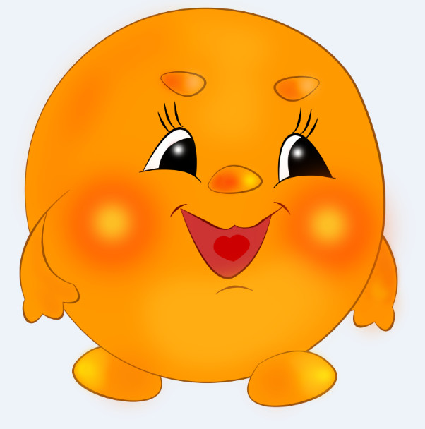 Оранжевый пухлый колобок